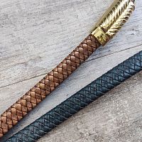 Шнур кожаный плоский плетеный 12х6 мм 20 см LC