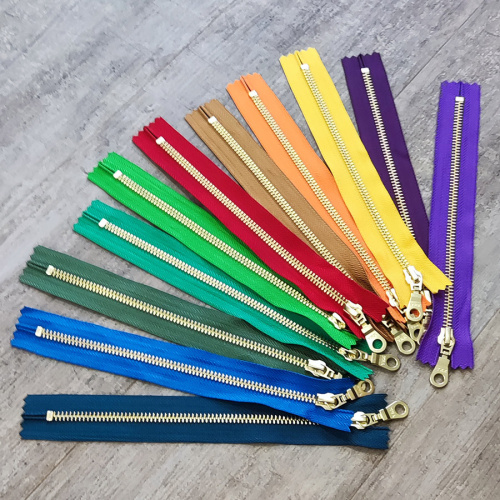 Молния металлическая №5 20 см зубья под золото Цветные YKK Япония фото 5