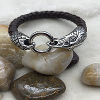 Браслет кожаный 8 мм с концевиком Орел   - купить для кожевенного хобби