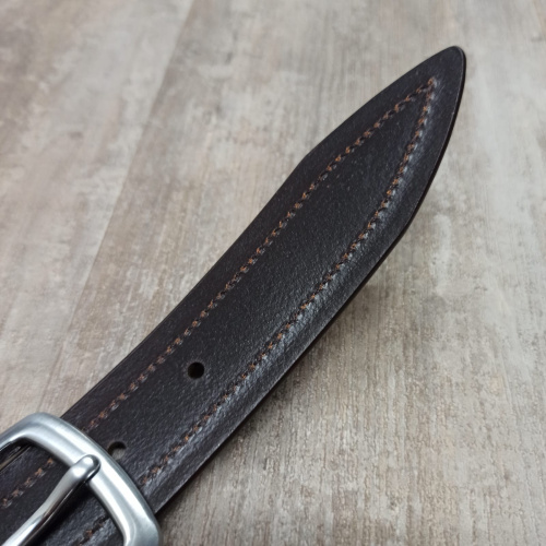 Ремень кожаный 35 мм толщ. 4 мм Темно-коричневый   EU-035-1 - фото товара фото 4