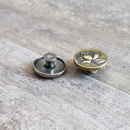 Кончо для кожаных изделий 18 мм Лотос латунь фото 2