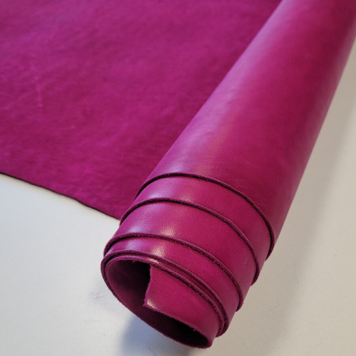 Кожа Юфть 2,1-2,6 мм комб. дубл. Фуксия Белоруссия фото 3