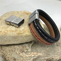 Замок 19х6 мм для плоских браслетов Сталь  - купить для кожевенного хобби