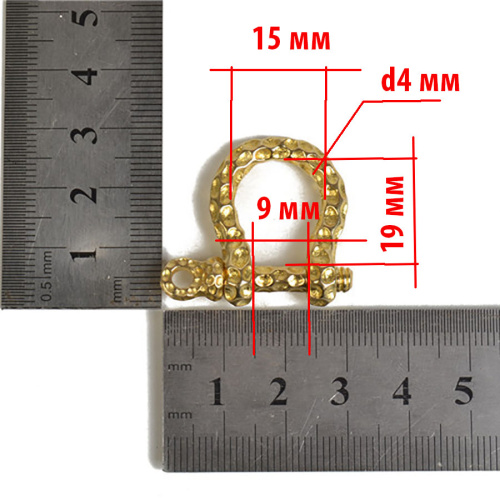 Карабин-подкова декоративный Латунь фото 5 Карабин-подкова декоративный Латунь фото 5