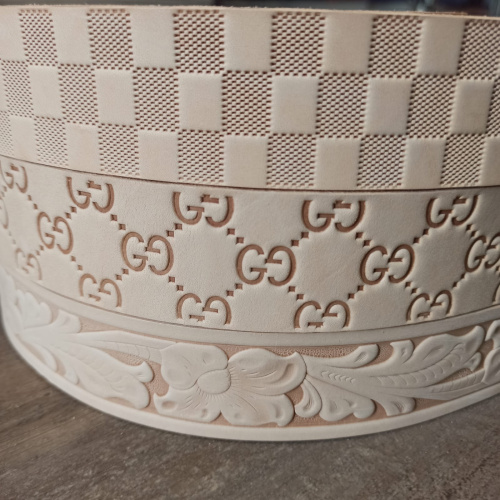 Заготовка для ремня раст. дубл. 42 мм толщ. 4,0 мм с тиснением Италия  фото 2