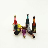 Бутылочки с вином для кукол Набор 2  - купить для кожевенного хобби