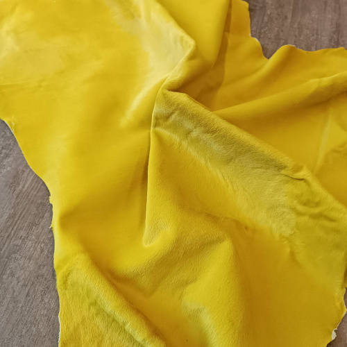 Кожа с ворсом (мех пони) 0,8-1.1 мм Желтый Италия фото 4