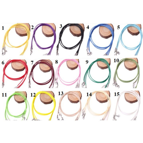 Шнур 1,5 - 2,0 мм вощеный 45 см с застежкой для подвесок Корея фото 2