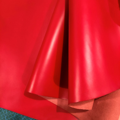Кожа КРС 1,2-1,4 мм пылевидная с покр. Красный фото 5