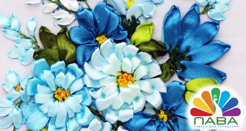 Набор для вышивки лентами Голубой букетик  VL С-0286 - фото товара фото 2