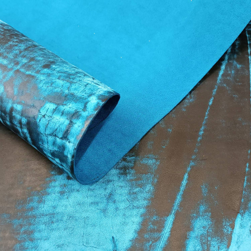 Кожа КРС Шарк 1,8-2,0 мм Бирюзовая фото 5