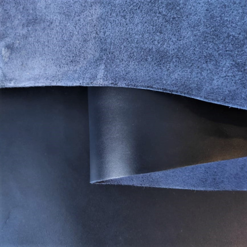 Кожа ШСК 2,1 мм пылевидная с покр. Темно-синий фото 2