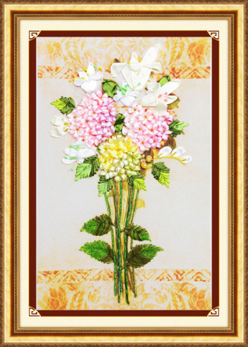 Набор для вышивки лентами Нежный букет   - фото товара