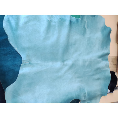 Кожа с ворсом (мех пони) 1,0-1,2 мм Голубой Италия фото 5