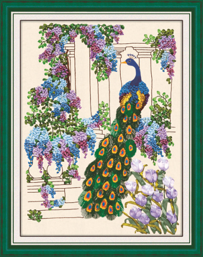 Набор для вышивки лентами Павлин   - фото товара