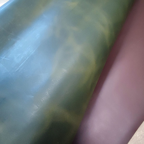 Кожа чепрак 2,5 мм раст. дубл. Зеленый Пул-ап Conceria Италия  фото 5