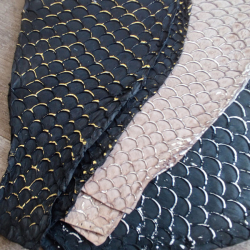 Кожа рыбы 0,7 мм Карп с блестящими чешуйками фото 13