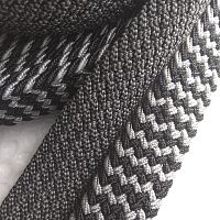 Лента ременная стропа 32 мм Плетеная Серая/Черно-белая