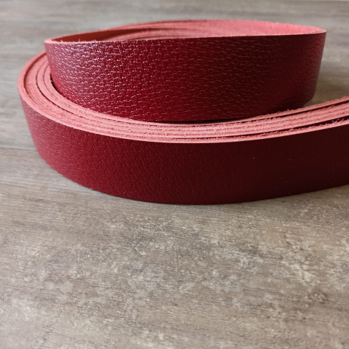 Заготовка для ремня раст. дуб. 39 мм, толщ. 3,2 мм красный Италия  RZ_KRASNII - фото товара