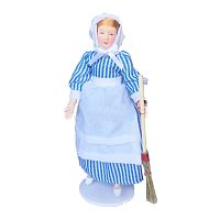 Кукла Бабушка с метлой Миниатюра 1:12  - купить для кожевенного хобби