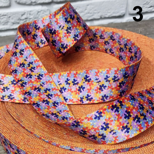 Лента ременная стропа 38 мм Цветы п/э фото 3