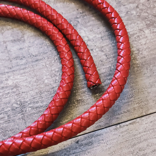 Шнур кожаный круглого сечения 8 мм плетеный 20 см фото 5