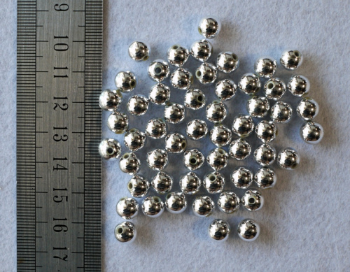 Бусины гладкие серебряные Бусины гладкие серебряные