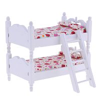 Кровать для кукол двухъярусная Белая