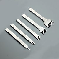 Пробойники строчные ромбовидные 3-5 мм полированная сталь Набор 1+2+4+6