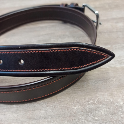 Ремень кожаный 35 мм толщ. 4 мм Темно-коричневый   EU-035-1 - фото товара фото 2