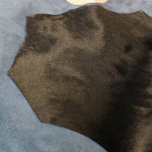 Кожа с ворсом (мех пони) 0,8-1,0 мм Черный Италия фото 4