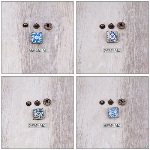 Кнопки пробивные фигурные Узоры Квадрат 17 мм фото 7