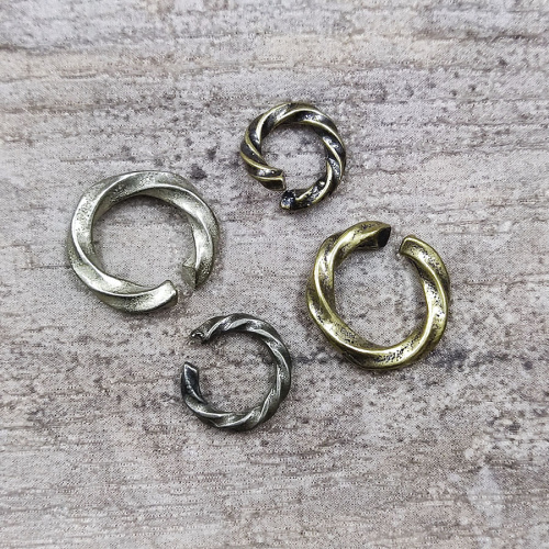 Кольцо витое латунь