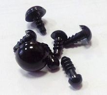 Глазки винтовые пластиковые черные 5-12 мм 2 шт