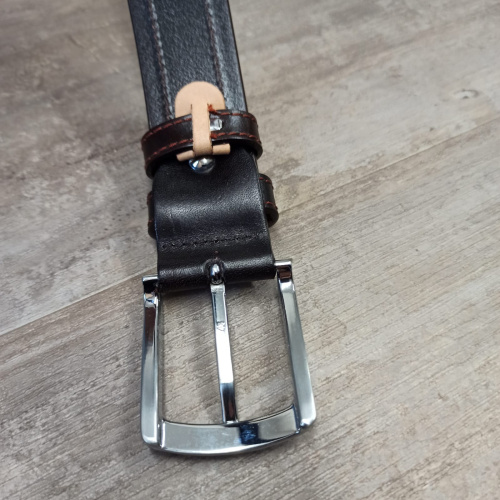 Ремень кожаный 35 мм толщ. 4 мм Темно-коричневый   EU-035-1 - фото товара фото 5