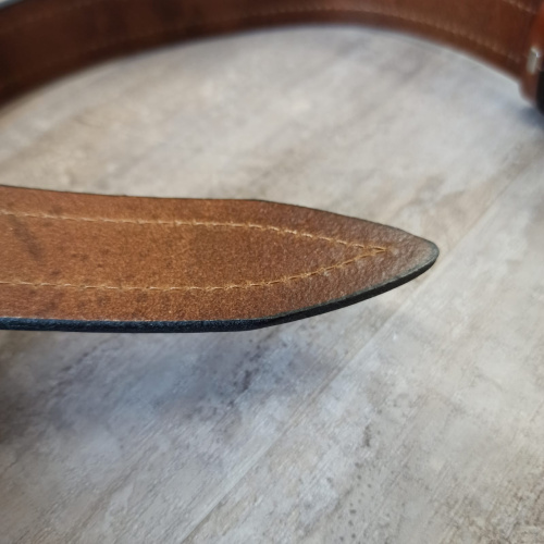 Ремень кожаный 34 мм толщ. 4 мм Рыже-коричневый   EU-035R - фото товара фото 4