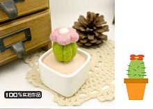 Набор для валяния Кактус с цветком в керамическом горшочке  - купить для кожевенного хобби