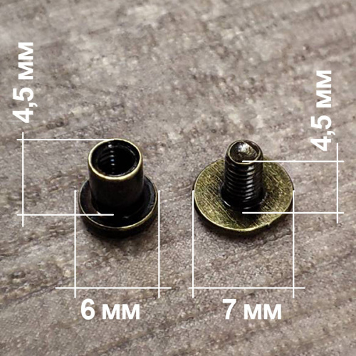 Винт ременной d=6, 8 мм плоский KQ-031 фото 3