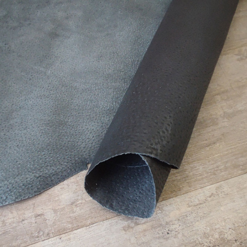 Кожа подкладочная (спилок свиной) Черно-серый фото 3