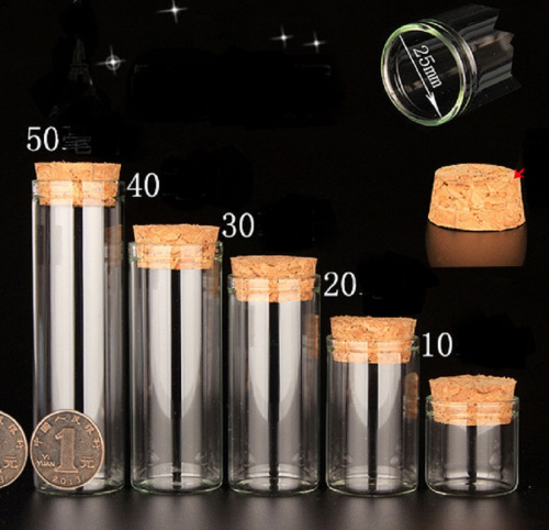 Стеклянные бутылочки с пробкой 3 см