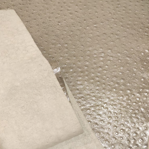 Кожа Страус 1,0 мм Бежевое Серебро Италия фото 4