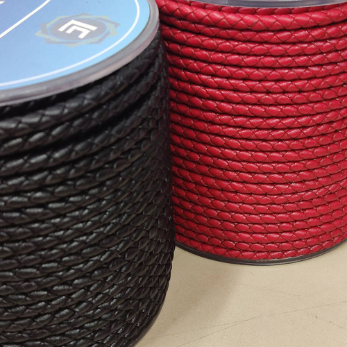 Шнур кожаный круглого сечения 4 мм плетеный 20 см LC фото 5