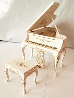 Миниатюра для кукол Рояль Роспись на белом 1:12  - купить для кожевенного хобби