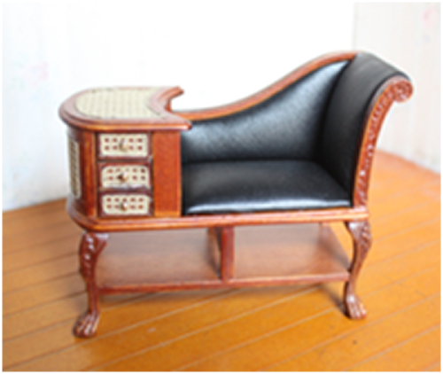 Миниатюра для кукол Козетка черная с тумбой Орех | Галерея фото | Pava.pro Миниатюра для кукол Козетка черная с тумбой Орех - фото товара