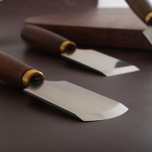 Нож шпальтовочный с ручкой из орехового дерева D 002 фото 7