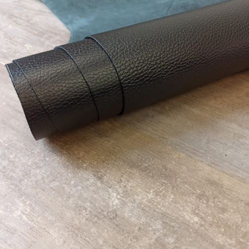 Кожа КРС 1.8-2.2 мм спилок с покр. Каньон Черный фото 3