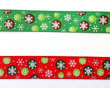 Лента репсовая 16 мм принт Новогодний