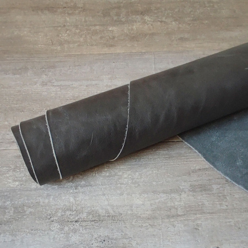 Кожа Пулл-Ап 1,3-1,5 мм цвет Темно-серый Италия Кожа Пулл-Ап 1,3-1,5 мм цвет Темно-серый Италия