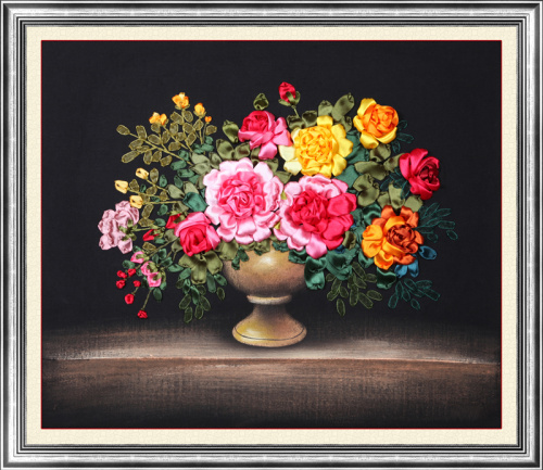 Набор для вышивки лентами Яркие розы   - фото товара