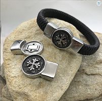 Замок 12х6 мм для плоских браслетов Геральдический крест  - купить для кожевенного хобби